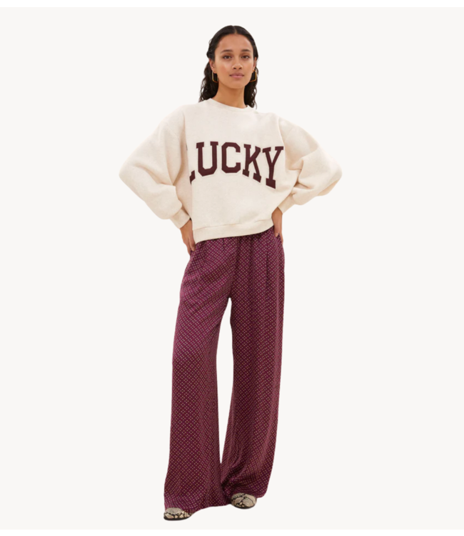 BY-BAR Trui bibi patchwork sweater oyster melee