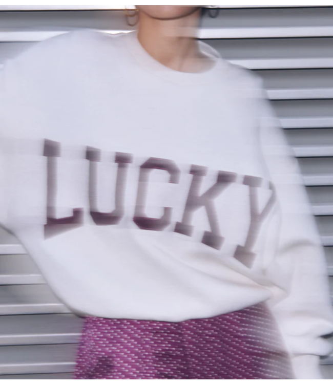 BY-BAR Trui bibi patchwork sweater oyster melee