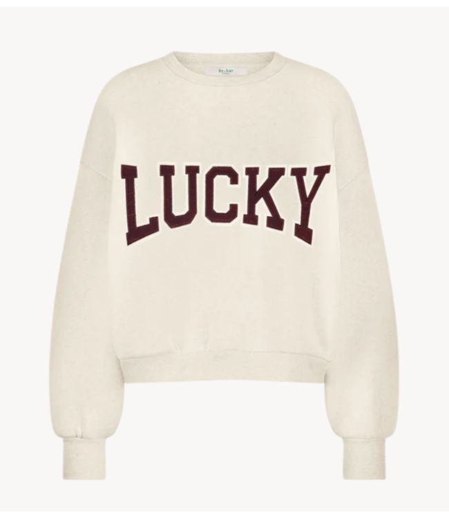 BY-BAR Trui bibi patchwork sweater oyster melee