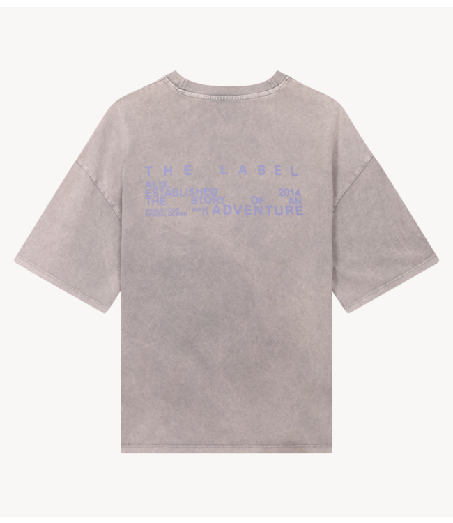 Alix The Label T-shirt ladies knitted print t-shirt mid grey