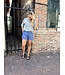 Alix The Label T-shirt ladies knitted print t-shirt mid grey