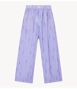 Alix The Label Broek ladies woven crinkled striped pants lavender
