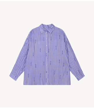 Alix The Label Blouse ladies woven crinkled striped blouse lavender