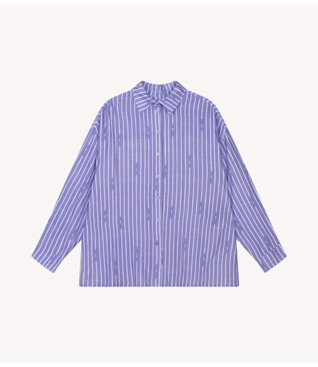 Alix The Label Blouse ladies woven crinkled striped blouse lavender