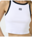 Gestuz Top GZdrew contrast logo crop top bright white