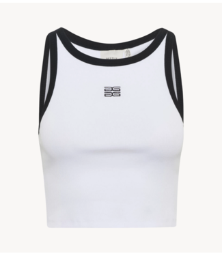 Gestuz Top GZdrew contrast logo crop top bright white