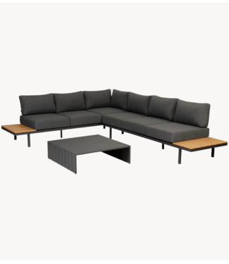 Woood exclusive Loungeset Bari loungeset aluminium polywood donkergrijs