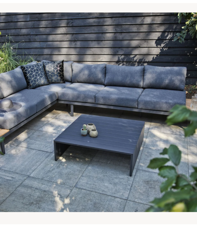 Woood exclusive Loungeset Bari loungeset aluminium polywood donkergrijs