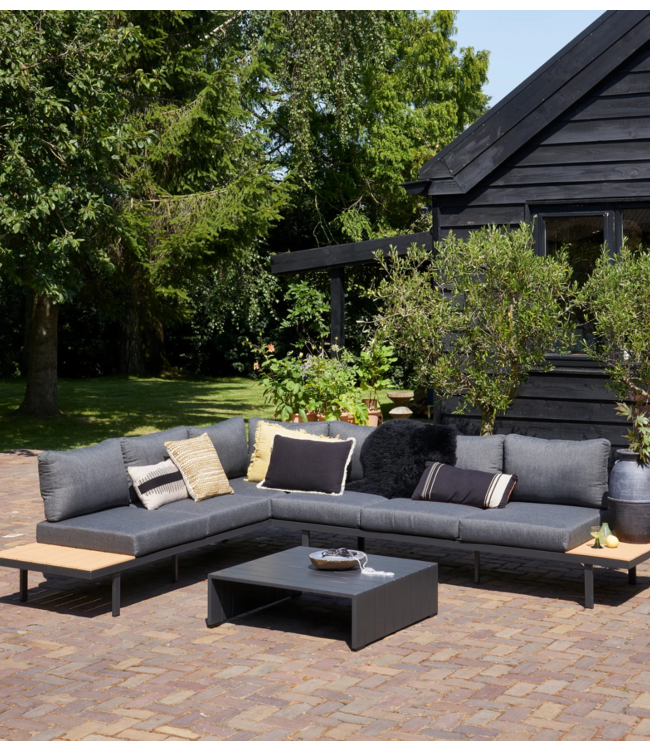 Woood exclusive Loungeset Bari loungeset aluminium polywood donkergrijs