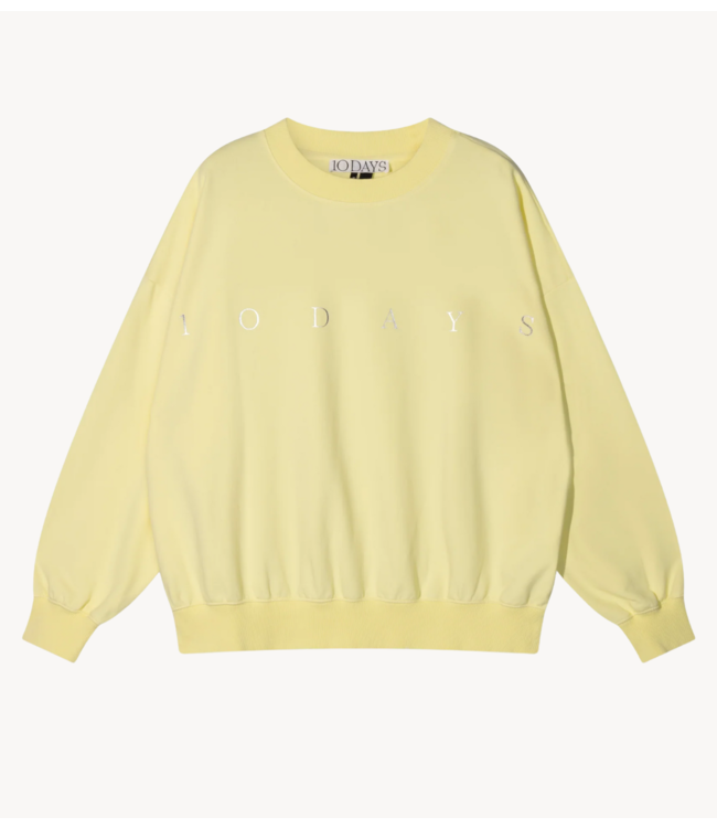 10DAYS Trui oversized sweater logo pastel yellow