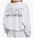 10DAYS Trui pleated sweater back stamp white grey melee