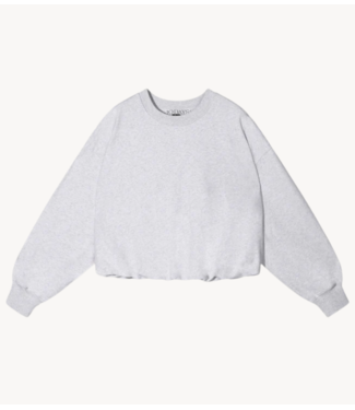 10DAYS Trui pleated sweater back stamp white grey melee