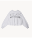 10DAYS Trui pleated sweater back stamp white grey melee