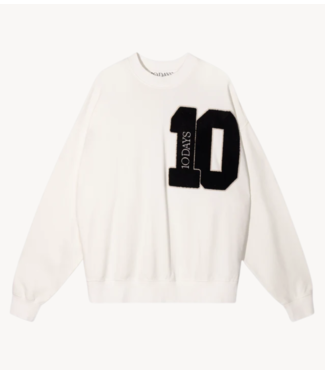 10DAYS Trui baseball sweater 10 ecru
