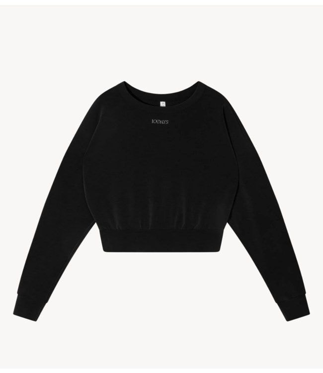 10DAYS Trui cropped sweater scuba black