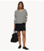 10DAYS Top loose long sleeve tee modal stripes ecru/black
