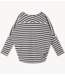 10DAYS Top loose long sleeve tee modal stripes ecru/black