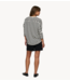 10DAYS Top loose long sleeve tee modal stripes ecru/black