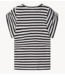 10DAYS Top strong shoulder tee modal stripes ecru/black