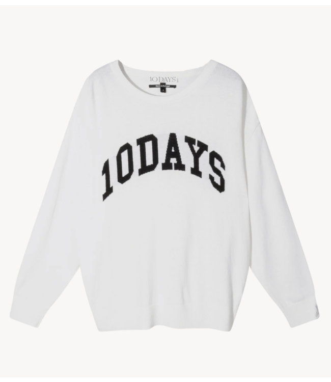 10DAYS Trui the statement sweater knit white