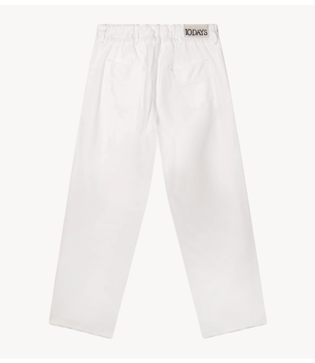 10DAYS Broek straight leg pants twill optic white