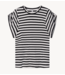 10DAYS Top strong shoulder tee modal stripes ecru/black