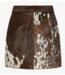 Y.A.S Rok YASCAROLINE hw cow leather skirt chocolate brown/aop cow print