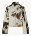 Y.A.S Jacket YASCAROLINE cow leather jacket chocolate brown/ aop cow print