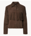 Y.A.S Jacket YASHANNAH ls suede leather fringe jacket woven chocolate brown