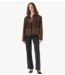 Y.A.S Jacket YASHANNAH ls suede leather fringe jacket woven chocolate brown