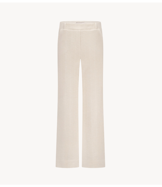 Studio Anneloes Broek Lexie tweed trousers ecru/latte