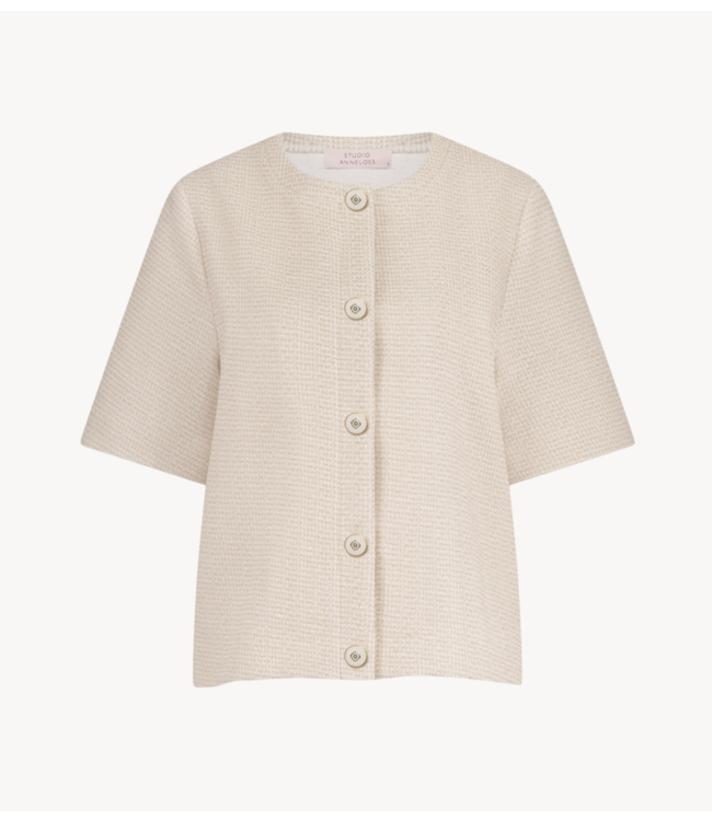 Studio Anneloes Top Aafke tweed top ecru/latte