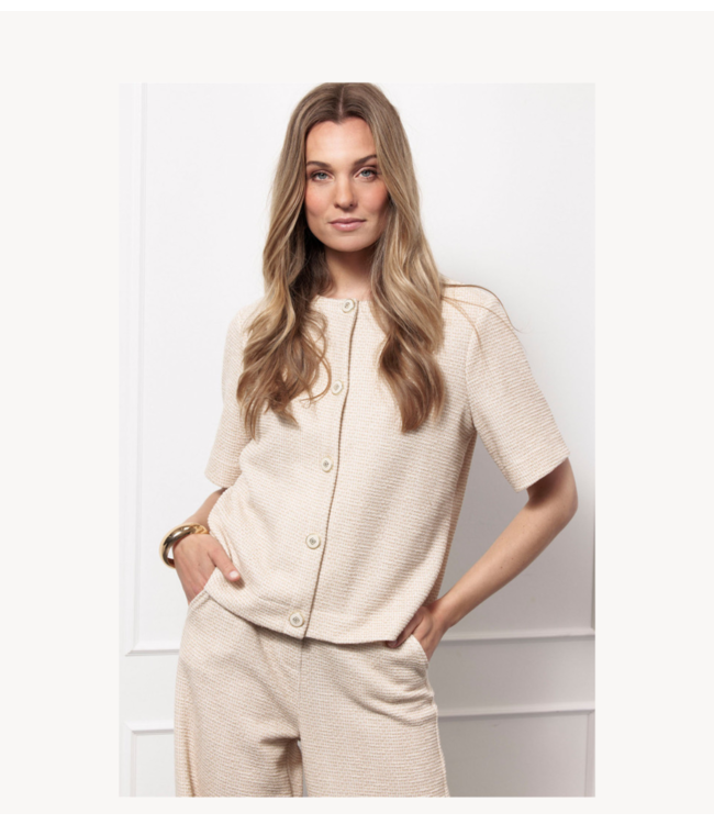 Studio Anneloes Top Aafke tweed top ecru/latte