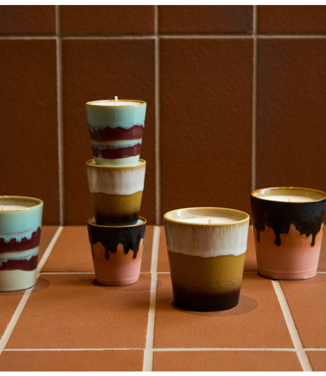 HKLIVING Kaars 70s ceramics: Christmas special, frost & firewood (set of 3)