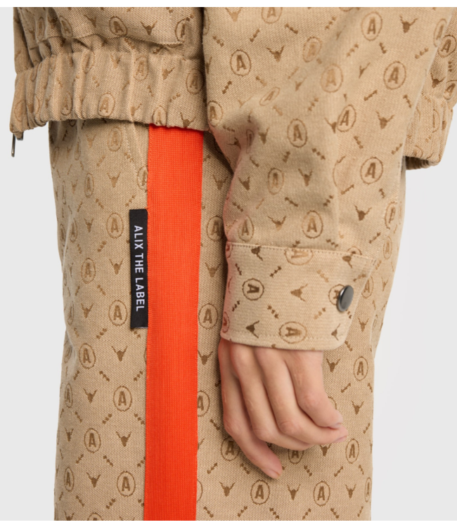 Alix The Label Broek ladies woven logo pants camel