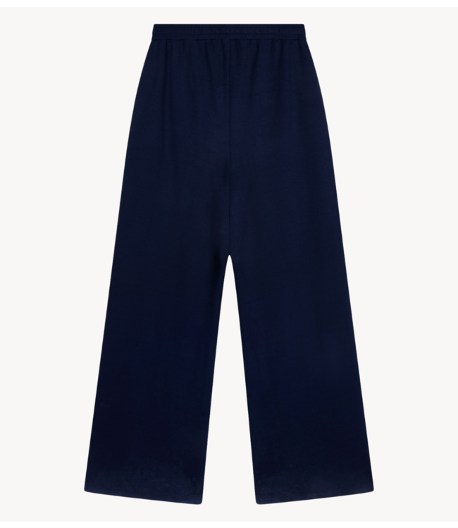 Alix The Label Broek ladies knitted wide leg scuba pants navy