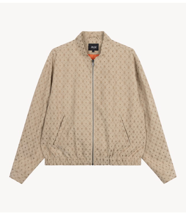 Alix The Label Jacket ladies woven logo jacket camel
