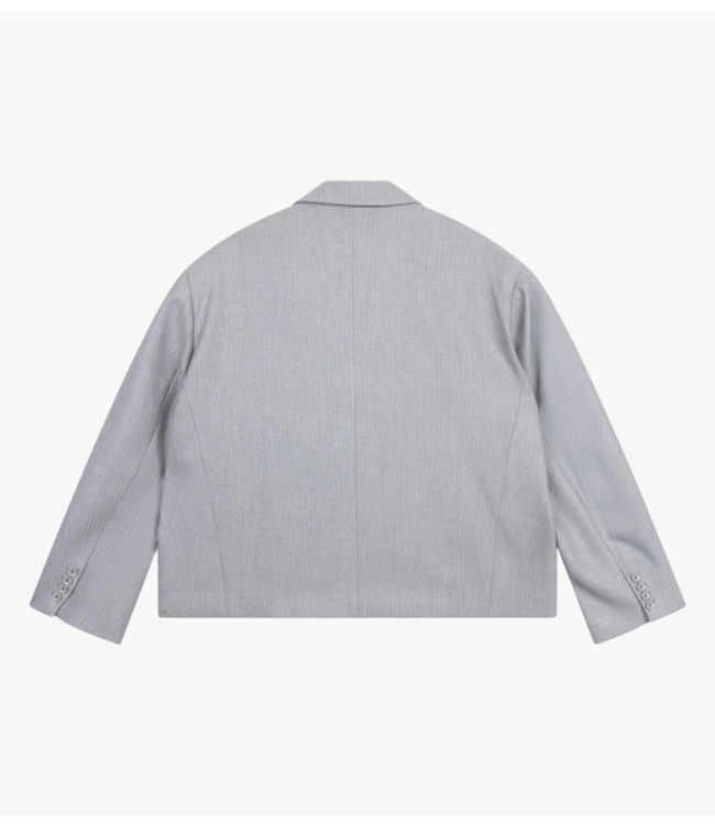 Alix The Label Blazer ladies woven coated herringbone blazer soft grey melange