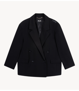Alix The Label Blazer ladies woven double breasted blazer black