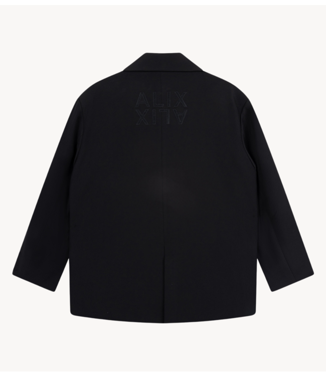 Alix The Label Blazer ladies woven double breasted blazer black