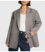 Alix The Label Blazer ladies woven classy granddad blazer soft grey melange
