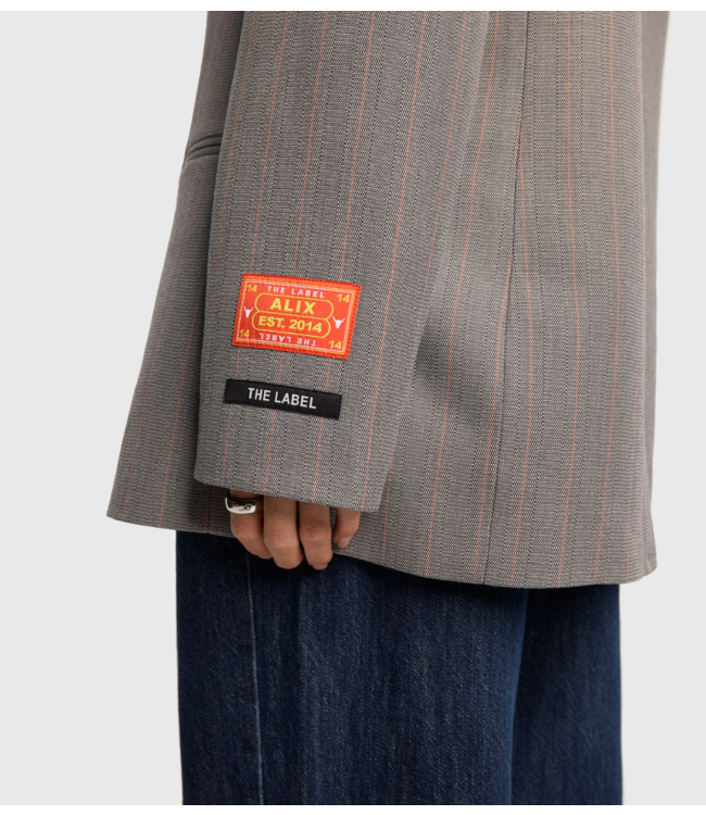 Alix The Label Blazer ladies woven classy granddad blazer soft grey melange
