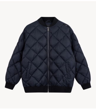 Alix The Label Jacket ladies woven quilted bomber navy