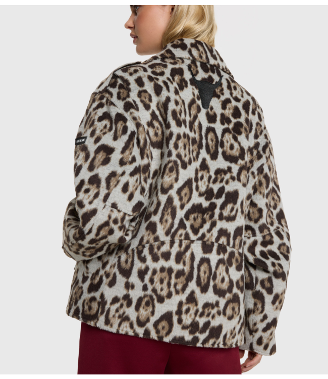 Alix The Label Jacket ladies woven jaguar biker jacket animal