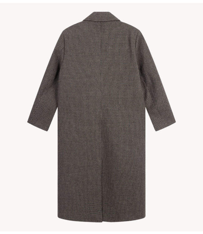 Alix The Label Jas ladies woven checked coat camel