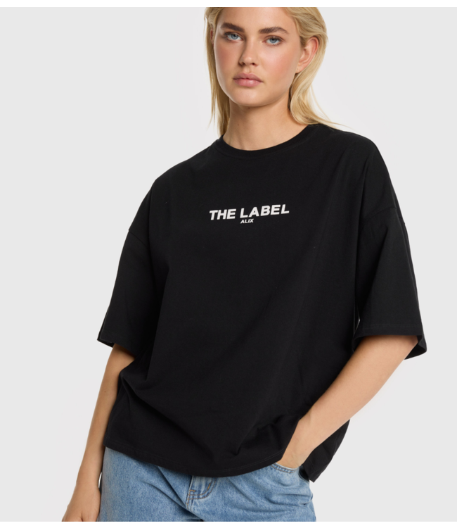 Alix The Label T-Shirt ladies knitted basic The Label T-shirt black