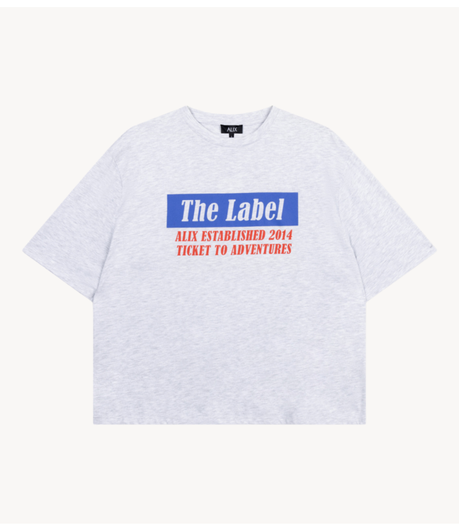 Alix The Label T-Shirt ladies knitted ticket to adventures T-shirt light grey melange