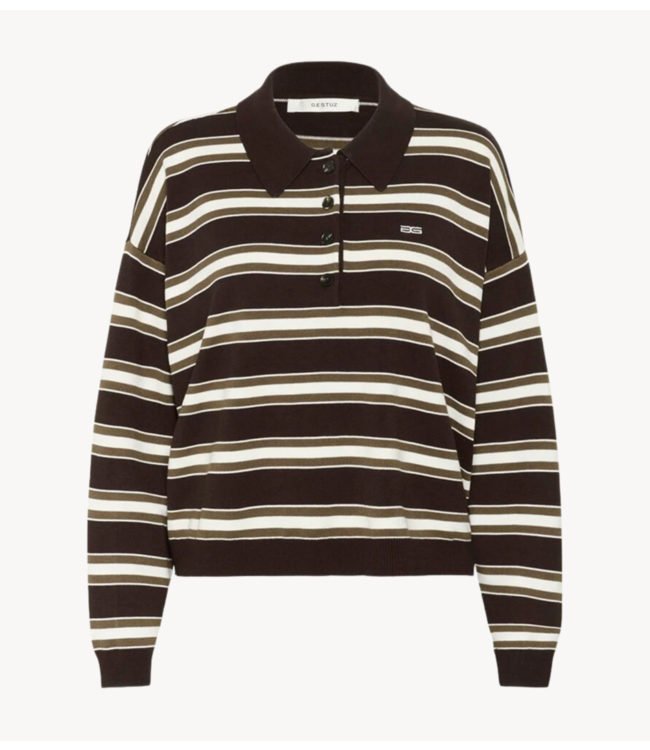 Gestuz Trui GZpaige polo pullover molé dark beech