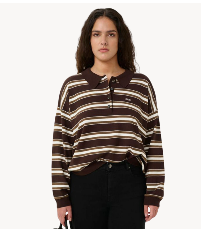 Gestuz Trui GZpaige polo pullover molé dark beech