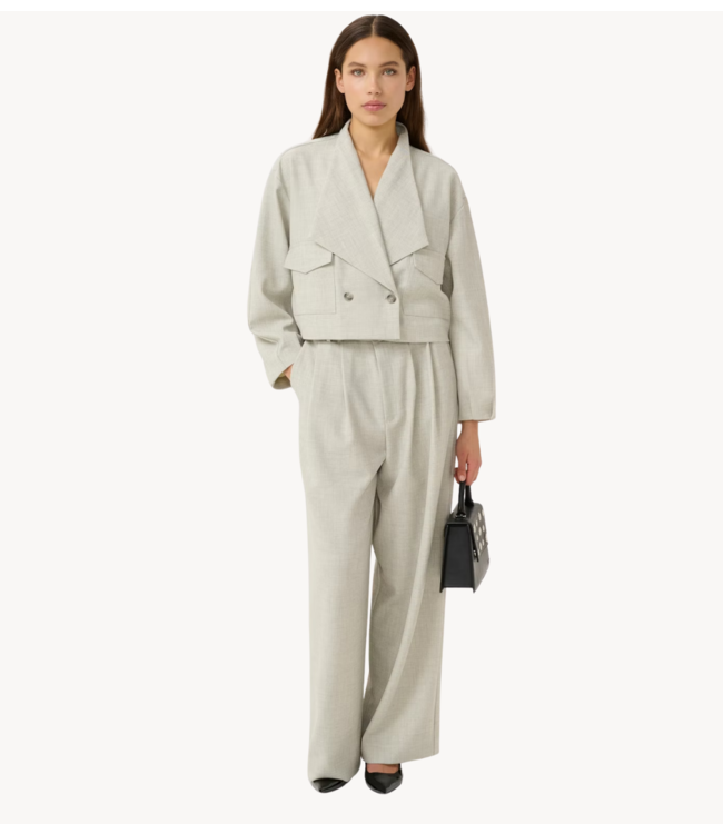 Gestuz Broek GZwiana MW pants offwhite melange